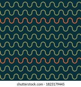 Abstract curvy lignes stripes pattern on a blue background