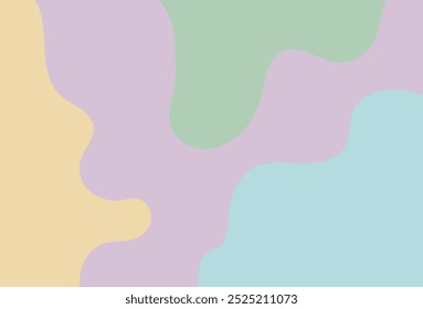 abstract curvy lines background in pastel tones. Vector illustration.