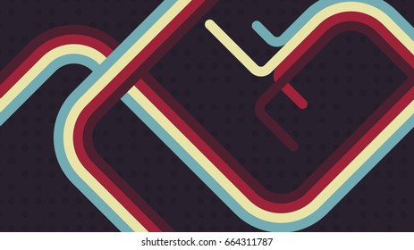 Abstract Curvy Lines Retro Design Vector.