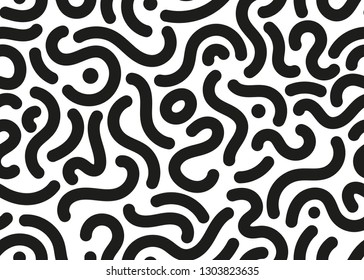 Abstract curvy lines seamless pattern. Simple vector background