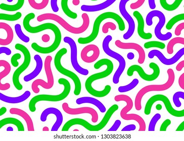 Abstract curvy lines seamless pattern. Simple vector background