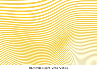 abstract curvy motion yellow outline stripe background design vector