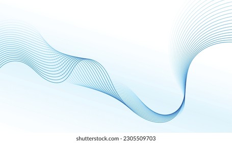 abstract curvy and smooth blue lines layout banner design vector 