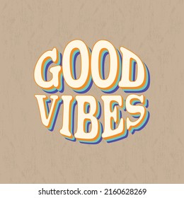 Abstract custom made text Goog vibes only sticker isolated on transparent background