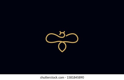 abstract custom minimal line art Bee icon