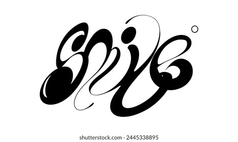 Abstract Custom Text Black Vector in Cute  and Beutiful curve