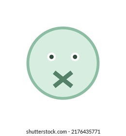 Abstract customer or user with closed lips. Mouth closing lips shut. Concept of shut up, keeping quiet. Ban cancel culture. Secret information. Concept of censorship and freedom of speech.