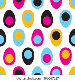 Abstract cut boiled eggs with yolk seamless pattern