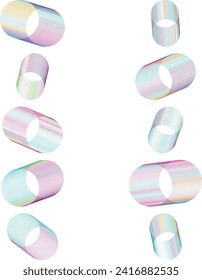 An abstract cut out futuristic gradient shape design element bundle.