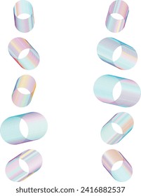 An abstract cut out futuristic gradient shape design element bundle.