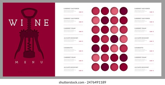 Abstractas diseño moderno de la carta de vinos del restaurante. Ilustración vectorial