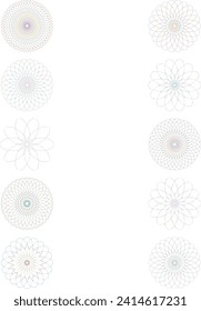 An abstract cut out transparent iridescent oval gradient star shape futuristic pattern design element bundle.