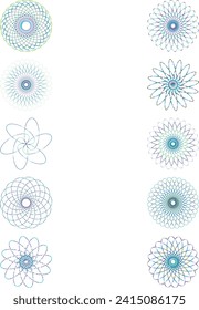 An abstract cut out transparent iridescent oval gradient star shape futuristic pattern design element bundle.
