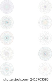 An abstract cut out transparent iridescent oval gradient star shape futuristic pattern design element bundle.