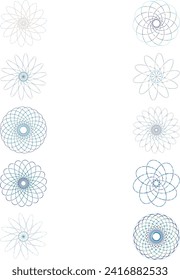 An abstract cut out transparent iridescent oval gradient star shape futuristic pattern design element bundle.