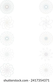 An abstract cut out transparent iridescent oval gradient star shape futuristic pattern design element bundle.