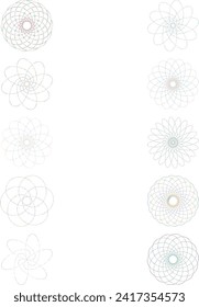 An abstract cut out transparent iridescent oval gradient star shape futuristic pattern design element bundle.