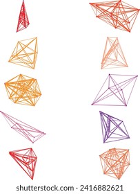 An abstract cut out transparent node network futuristic design element bundle.