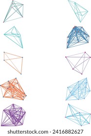 An abstract cut out transparent node network futuristic design element bundle.