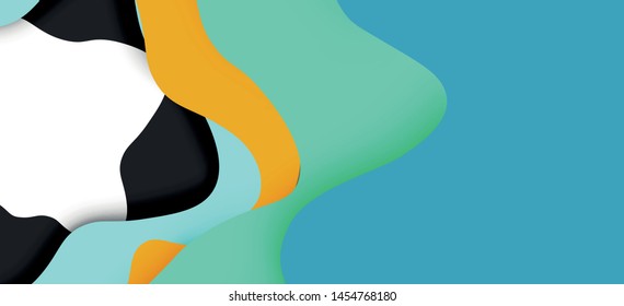 Abstract cut out abstract waves for web design. Color geometric pattern. Vector abstract geometric dynamic pattern frame. Vector line pattern, abstract texture. 3d paper layers