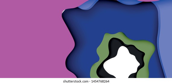 Abstract cut out abstract waves for web design. Color geometric pattern. Vector abstract geometric dynamic pattern frame. Vector line pattern, abstract texture. 3d paper layers