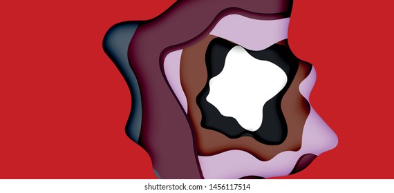 Resumen recortar ondas abstractas para el diseño web. Patrón geométrico de color. Marco de patrón dinámico geométrico abstracto vectorial. Patrón de línea del vector, textura abstracta. 3.ª capa de papel