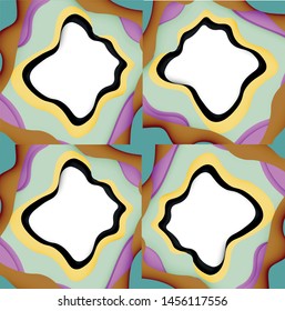 Abstrakt geschnitten abstrakte Wellen für Web-Design. Farbgeometrisches Muster. Abstrakter geometrischer dynamischer Musterrahmen für Vektorgrafiken. Vektorlinienmuster, abstrakte Textur. 3D-Papierschichten