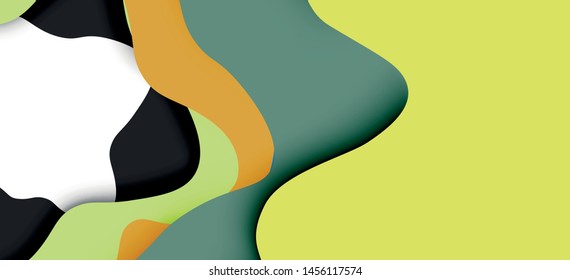 Abstract cut out abstract waves for web design. Color geometric pattern. Vector abstract geometric dynamic pattern frame. Vector line pattern, abstract texture. 3d paper layers