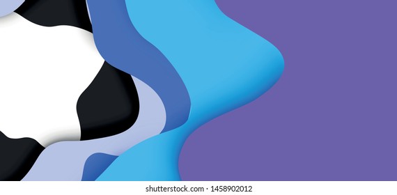 Abstract cut out abstract waves for web design. Color geometric pattern. Vector abstract geometric dynamic pattern frame. Vector line pattern, abstract texture. 3d paper layers