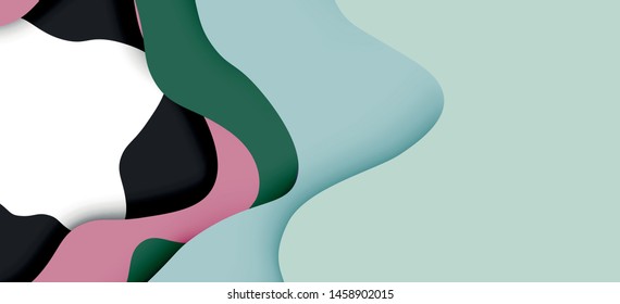Abstrato cortar ondas abstratas para web design. Padrão geométrico da cor. Quadro de padrão dinâmico geométrico abstrato vetorial. Padrão de linha de vetor, textura abstrata. camadas de papel 3d