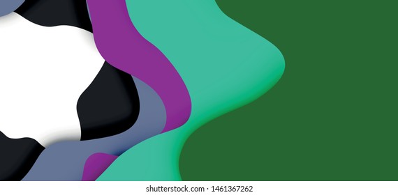 Resumen recortar ondas abstractas para el diseño web. Patrón geométrico de color. Marco de patrón dinámico geométrico abstracto vectorial. Patrón de línea del vector, textura abstracta. 3.ª capa de papel