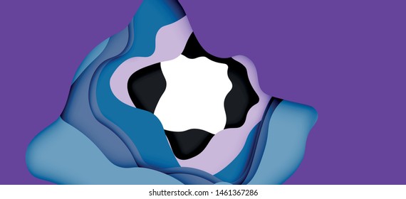 Resumen recortar ondas abstractas para el diseño web. Patrón geométrico de color. Marco de patrón dinámico geométrico abstracto vectorial. Patrón de línea del vector, textura abstracta. 3.ª capa de papel