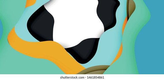 Abstract cut out abstract waves for web design. Color geometric pattern. Vector abstract geometric dynamic pattern frame. Vector line pattern, abstract texture. 3d paper layers