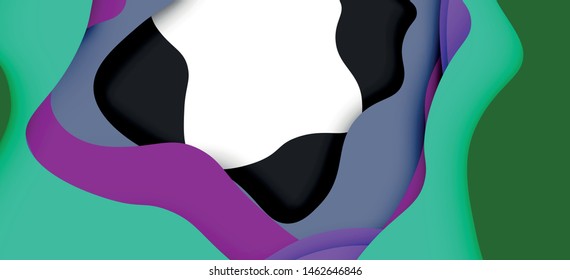 Abstract cut out abstract waves for web design. Color geometric pattern. Vector abstract geometric dynamic pattern frame. Vector line pattern, abstract texture. 3d paper layers