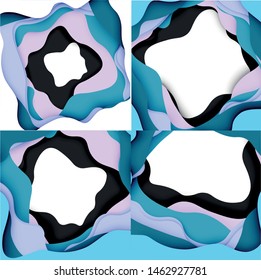 Abstrato cortar ondas abstratas para web design. Padrão geométrico da cor. Quadro de padrão dinâmico geométrico abstrato vetorial. Padrão de linha de vetor, textura abstrata. camadas de papel 3d