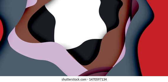 Abstract cut out abstract waves for web design. Color geometric pattern. Vector abstract geometric dynamic pattern frame. Vector line pattern, abstract texture. 3d paper layers