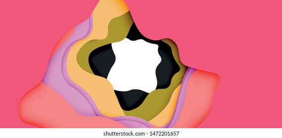 Abstract cut out abstract waves for web design. Color geometric pattern. Vector abstract geometric dynamic pattern frame. Vector line pattern, abstract texture. 3d paper layers