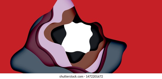 Abstract cut out abstract waves for web design. Color geometric pattern. Vector abstract geometric dynamic pattern frame. Vector line pattern, abstract texture. 3d paper layers