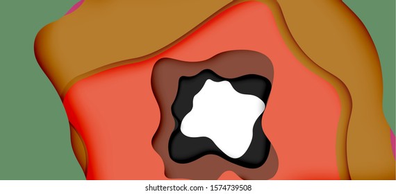 Resumen recortar ondas abstractas para el diseño web. Patrón geométrico de color. Marco de patrón dinámico geométrico abstracto vectorial. Patrón de línea del vector, textura abstracta. 3.ª capa de papel