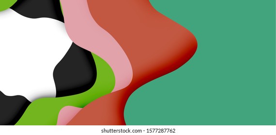Abstract cut out abstract waves for web design. Color geometric pattern. Vector abstract geometric dynamic pattern frame. Vector line pattern, abstract texture. 3d paper layers