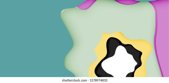 Resumen recortar ondas abstractas para el diseño web. Patrón geométrico de color. Marco de patrón dinámico geométrico abstracto vectorial. Patrón de línea del vector, textura abstracta. 3.ª capa de papel