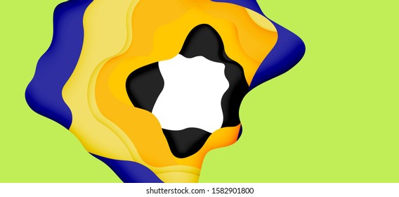 Resumen recortar ondas abstractas para el diseño web. Patrón geométrico de color. Marco de patrón dinámico geométrico abstracto vectorial. Patrón de línea del vector, textura abstracta. 3.ª capa de papel