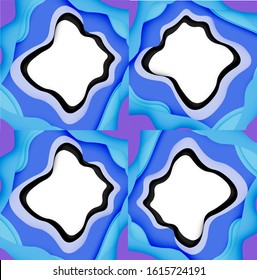 Abstract cut out abstract waves for web design. Color geometric pattern. Vector abstract geometric dynamic pattern frame. Vector line pattern, abstract texture. 3d paper layers