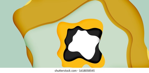 Resumen recortar ondas abstractas para el diseño web. Patrón geométrico de color. Marco de patrón dinámico geométrico abstracto vectorial. Patrón de línea del vector, textura abstracta. 3.ª capa de papel