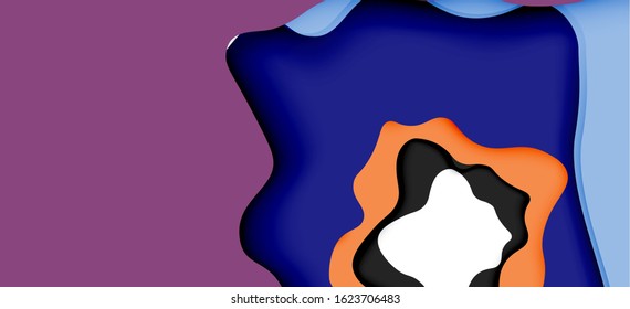 Abstract cut out abstract waves for web design. Color geometric pattern. Vector abstract geometric dynamic pattern frame. Vector line pattern, abstract texture. 3d paper layers