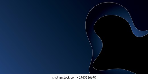 Abstract cut shape on Blue backdrop. Blue design element for holiday banner, poster. Paper cut style, Modern abstract vector illustration EPS 10.