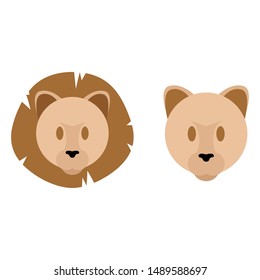 abstract cute animal face draw, vector illustration design