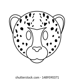 abstract cute animal face draw, vector illustration design