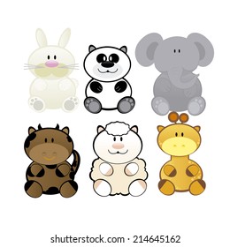 abstract cute animals on a white background