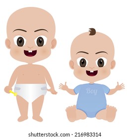 abstract cute babies on a white background